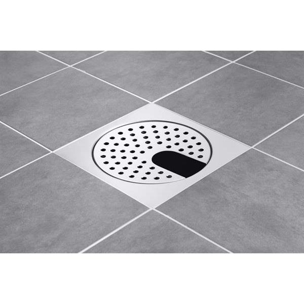 Floor drain cover w/pipe cut, 200 x 200 mm