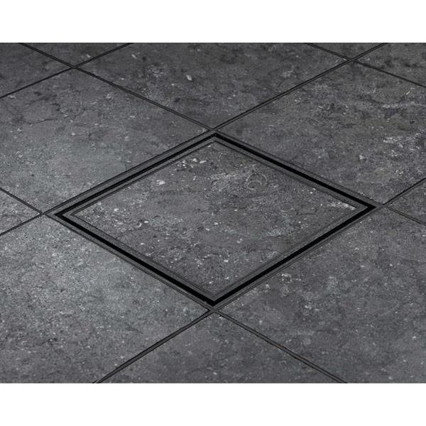Floor drain cover Tile In Frame 200 Dark Granite