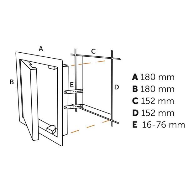 Inspection door PUSH White 150x150 mm