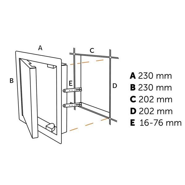 Inspection door PUSH White 200x200 mm